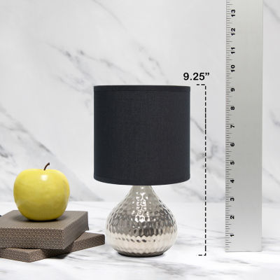 All the Rages Simple Designs Mini Hammered Porcelain Table Lamp
