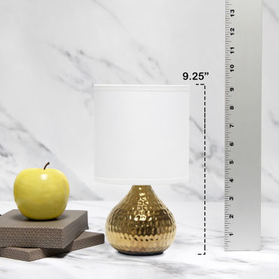 All the Rages Simple Designs Mini Hammered Porcelain Table Lamp