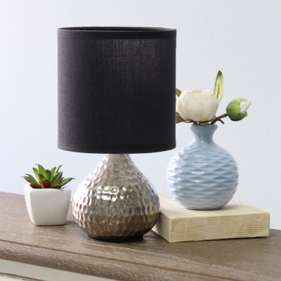 All the Rages Simple Designs Mini Hammered Table Lamp