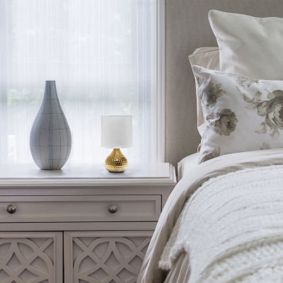 All the Rages Simple Designs Mini Hammered Porcelain Table Lamp