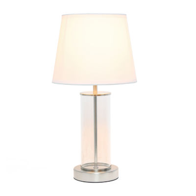 All the Rages Simple Designs Encased Metal And Clear Table Lamp