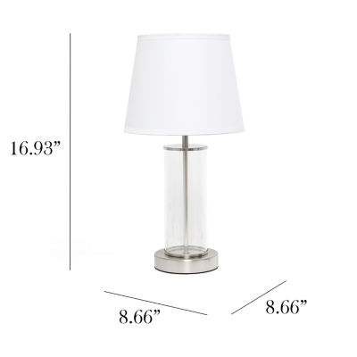 All the Rages Simple Designs Encased Metal And Clear Table Lamp