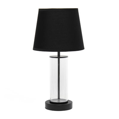 All the Rages Simple Designs Encased Metal And Clear Table Lamp