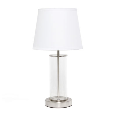 All the Rages Simple Designs Encased Metal And Clear Table Lamp