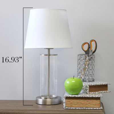 All the Rages Simple Designs Encased Metal And Clear Table Lamp