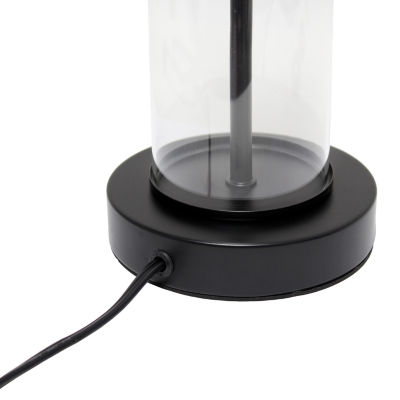 All the Rages Simple Designs Encased Metal And Clear Table Lamp