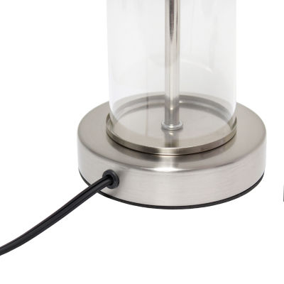 All the Rages Simple Designs Encased Metal And Clear Table Lamp