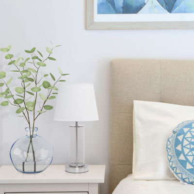All the Rages Simple Designs Encased Metal And Clear Table Lamp