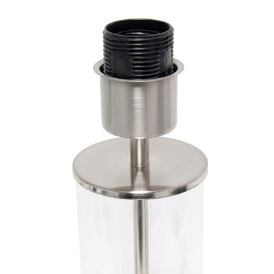 All the Rages Simple Designs Encased Metal And Clear Table Lamp