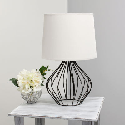 All the Rages Simple Designs Geometrically Wired Table Lamp