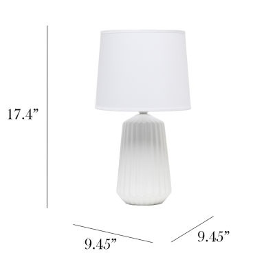 All the Rages Simple Designs Off White Pleated Base Table Lamp