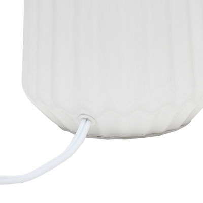 All the Rages Simple Designs Off White Pleated Base Table Lamp