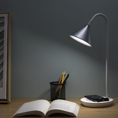 Sheffield Labs 18.9" Lucas Matte White & Chrome Led Desk Lamp
