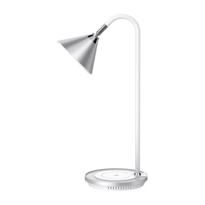 Sheffield Labs 18.9" Lucas Matte White & Chrome Led Desk Lamp