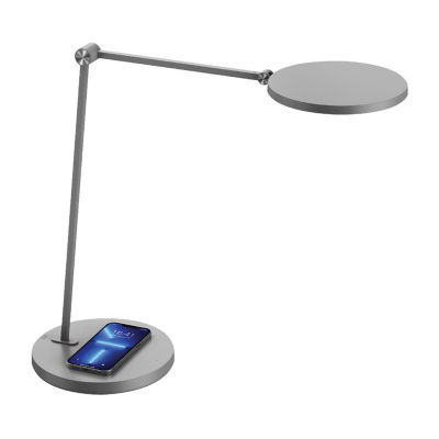 Sheffield Labs 18.6" Executive Gunmetal Wireless Charging Led Desk Lamp