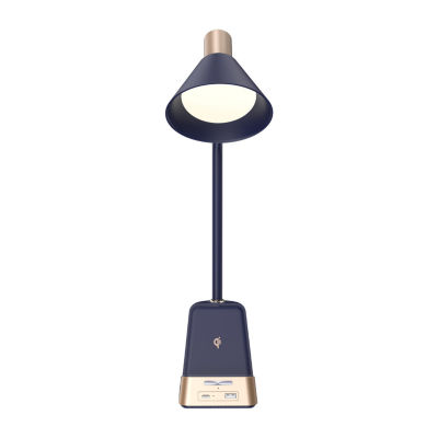 Sheffield Labs 18" James Matte Blue & Gold Led Desk Lamp