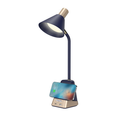 Sheffield Labs 18" James Matte Blue & Gold Led Desk Lamp