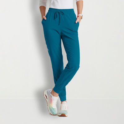 Skechers By Barco Reliance Women's 3-Pocket Stretch Cargo Drawstring Scrub  Pants - Size L Teal Polyester/Re…