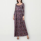 24seven Comfort Apparel Short Sleeve Animal Maxi Dress, Color: Brown Multi  - JCPenney