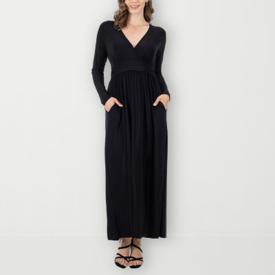 Women's 24seven Comfort Apparel Off-The-Shoulder Pleated Maxi Dress