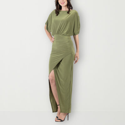 24seven Comfort Apparel Plus Short Sleeve Maxi Dress