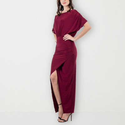 24seven Comfort Apparel Womens Short Sleeve Maxi Dress