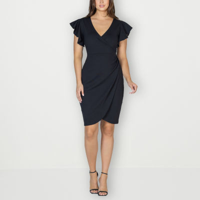 24seven Comfort Apparel Short Sleeve Wrap Dress