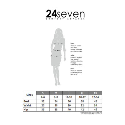 24seven Comfort Apparel Womens 3/4 Sleeve Wrap Dress