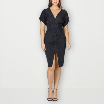 24seven Comfort Apparel Short Sleeve Wrap Dress