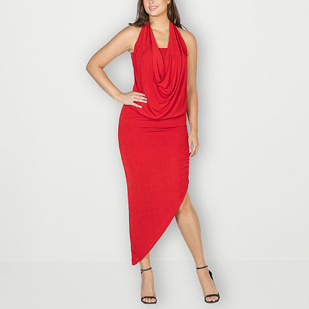 24seven Comfort Apparel Womens Sleeveless Party Dress In Red