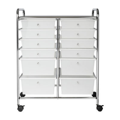 Honey Can Do Clear/Chrome 12-Drawer Storage Cart