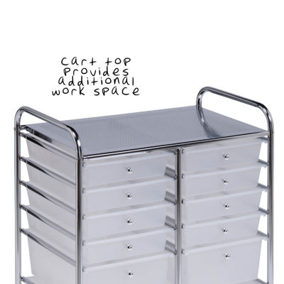 Honey Can Do Clear/Chrome 12-Drawer Storage Cart