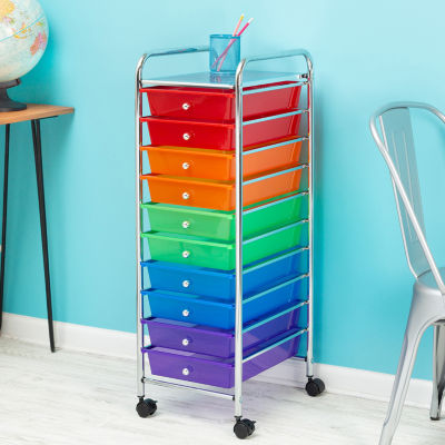 Honey Can Do Rainbow 10-Drawer Rolling Storage Cart