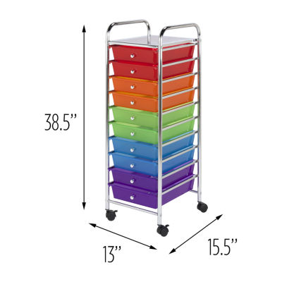 Honey Can Do Rainbow 10-Drawer Rolling Storage Cart