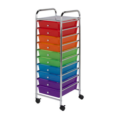 Honey Can Do Rainbow 10-Drawer Rolling Storage Cart