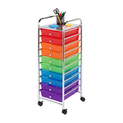 Honey Can Do Rainbow 10-Drawer Rolling Storage Cart