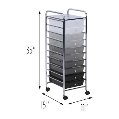 Honey Can Do Gray 10-Drawer Rolling Storage Cart