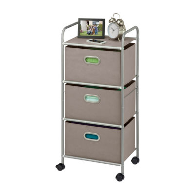 Honey Can Do Gray 3-Drawer Fabric Storage Cart