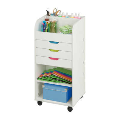 Honey Can Do White 3-Drawer Craft Storage Cart