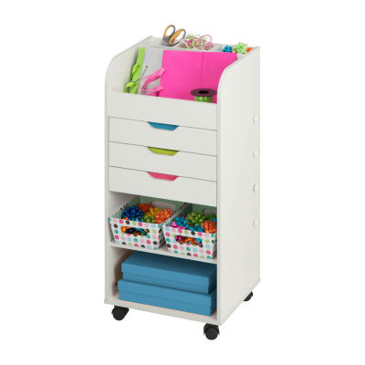 Honey Can Do White 3-Drawer Craft Storage Cart