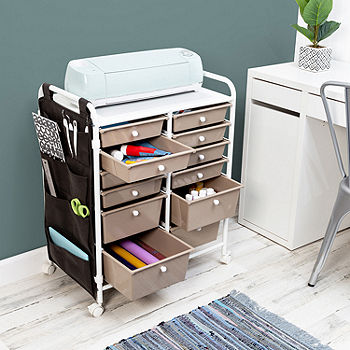 Honey Can Do 12 Drawer Clear Rolling Storage Cart
