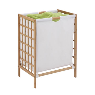 Honey-Can-Do Beige Bamboo Frame Hamper