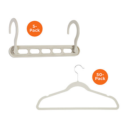 Honey Can Do White 55-Piece Hanger Set, One Size, White