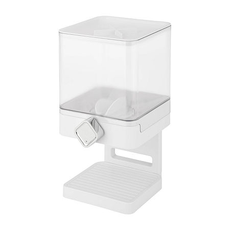 Honey Can Do White/Chrome Single Dry Food Dispenser, One Size, White