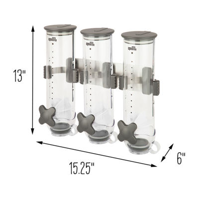 Honey Can Do Black/Clear Wall Mount Triple Dispenser