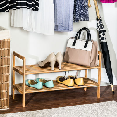 Honey Can Do Natural Bamboo 2-Tier Shoe Rack