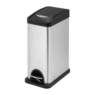 Honey Can Do Silver/Black 8L Step Trash Can