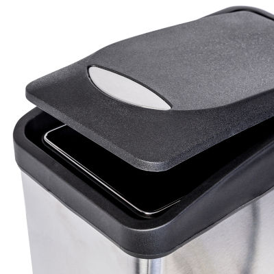 Honey Can Do Silver/Black 8L Step Trash Can