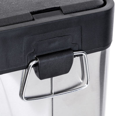 Honey Can Do Silver/Black 8L Step Trash Can