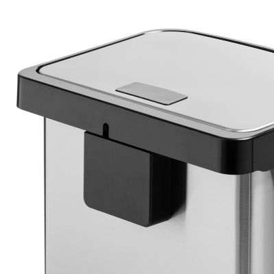 Silver 50L Stainless Steel Large Soft-Close Step Trash Can